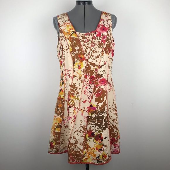 Sundance 100% Silk Cream and Floral Print Evelyn Tank Dress - Picture 3 of 15